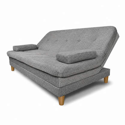 Sofácama Tous 3 Posiciones Tela Lino Gris + Cojines