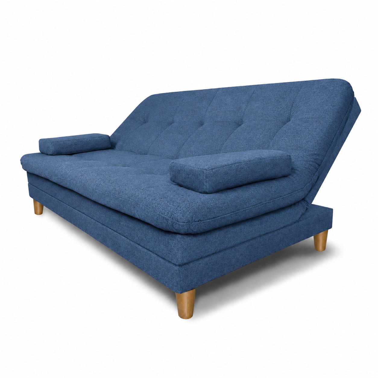 SofáCama Tous 3 Posiciones Tela Lino Azul + Cojines