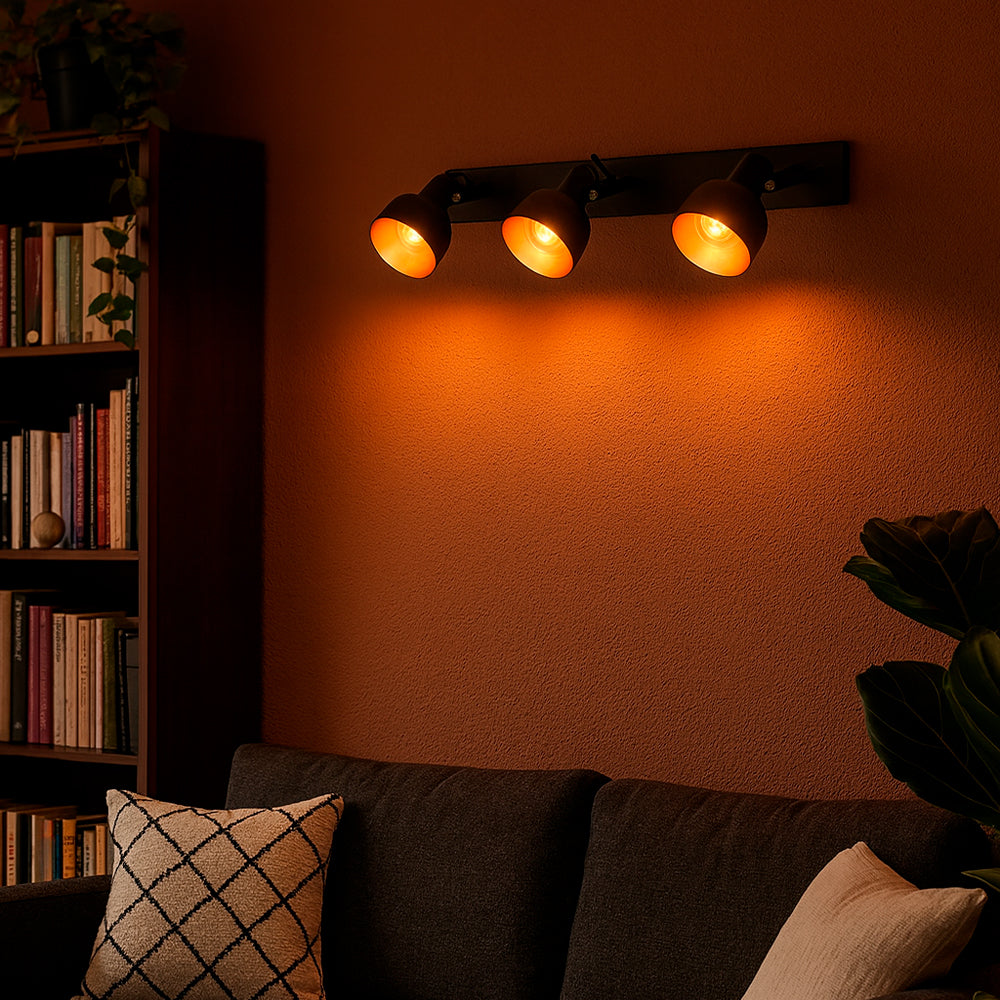 Aplique De Pared X3 Russo Oxido Negro