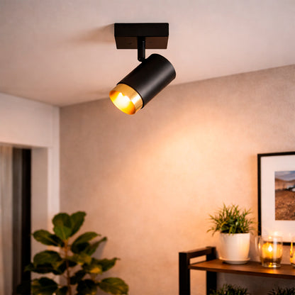 Lámpara Spot para gu10 Lex Negro Dorado