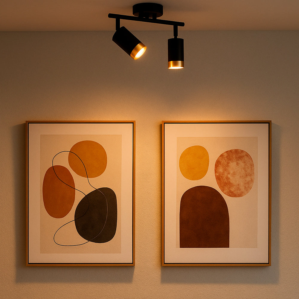 Aplique De Pared o techo X2 putin Negro Dorado