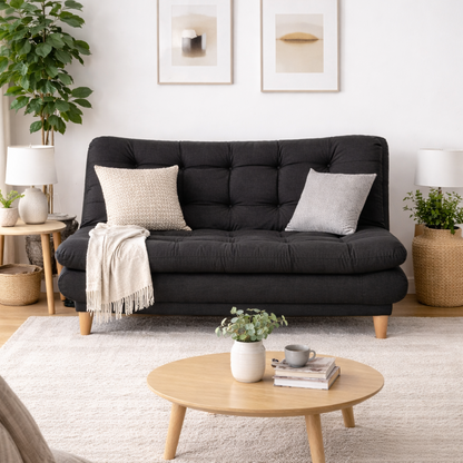 SofáCama 3 Posiciones Cosmo Lino negro