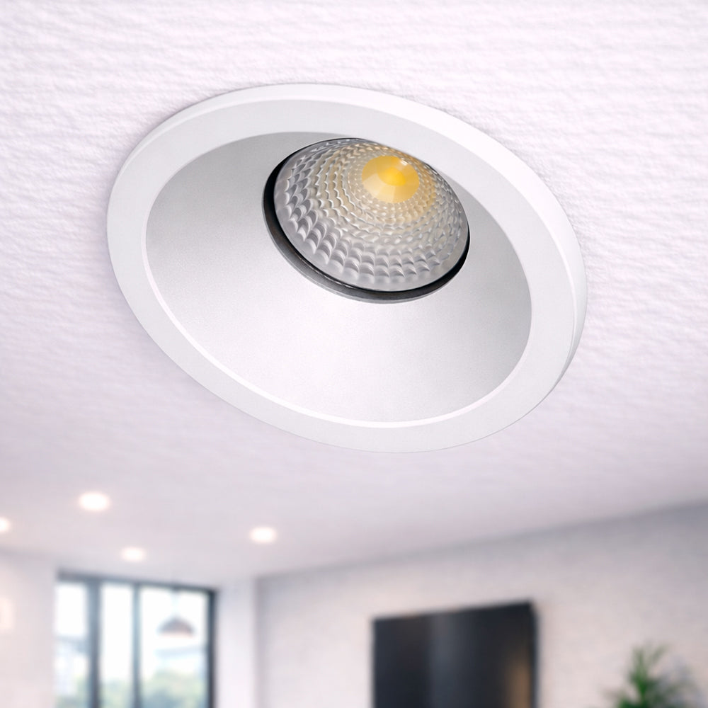 HURDAL MINI Redondo blanco con led integrado