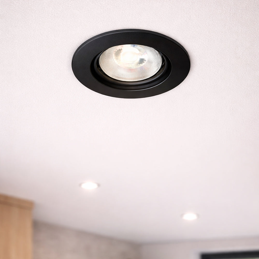 LUMINARIA SATURO TIPO BALA INTEGRADA INCRUSTAR Negro