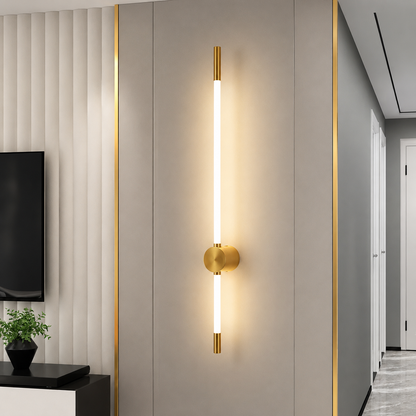 APLIQUE BARRA LED GLASS DORADA
