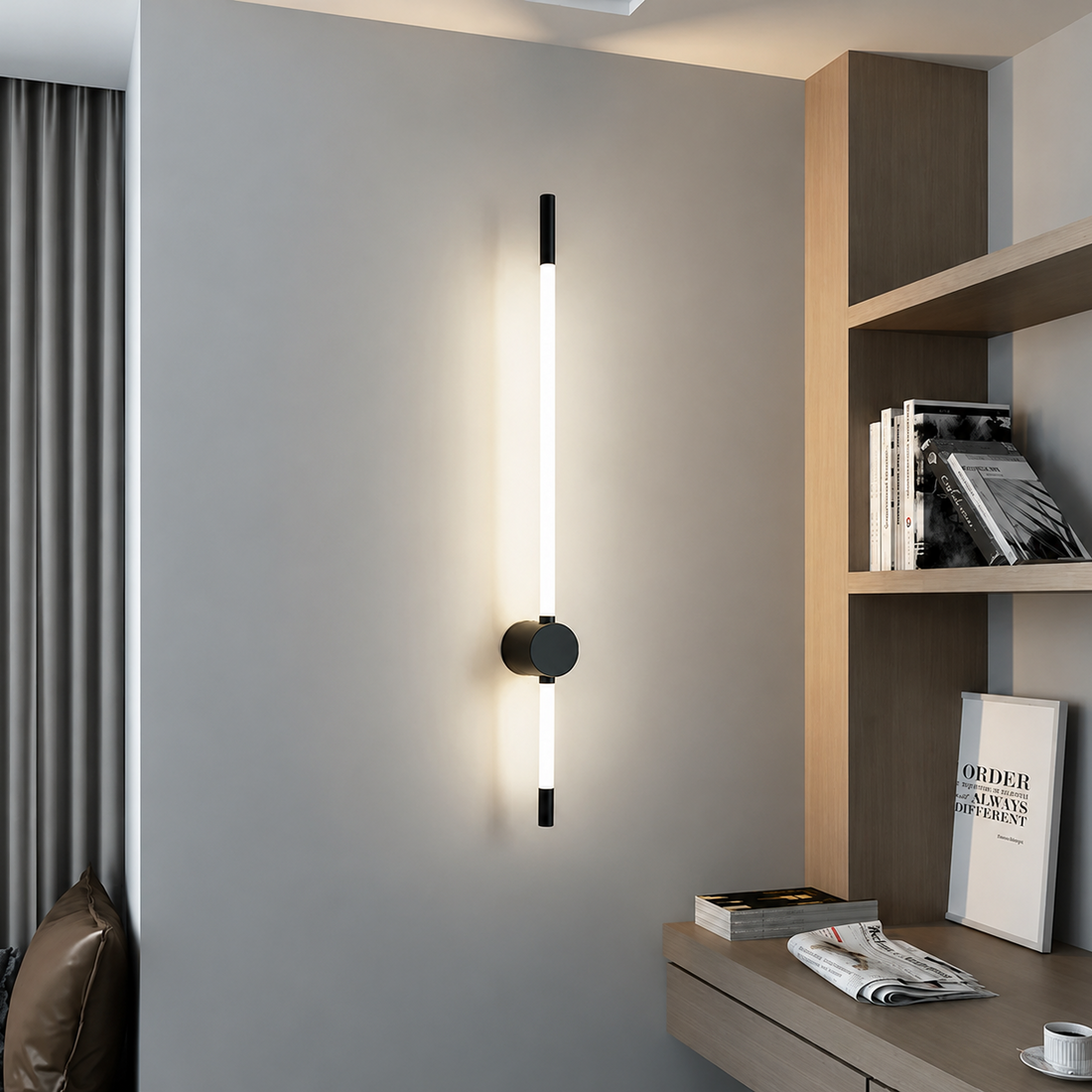 APLIQUE BARRA LED GLASS NEGRO