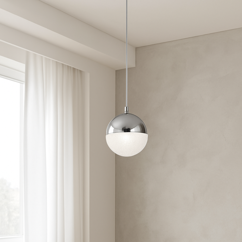 Lampara de techo esfera x 1 PLATA