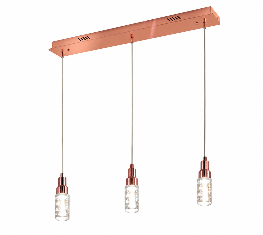 Lámpara de techo BURBUJA ORO ROSA x 3