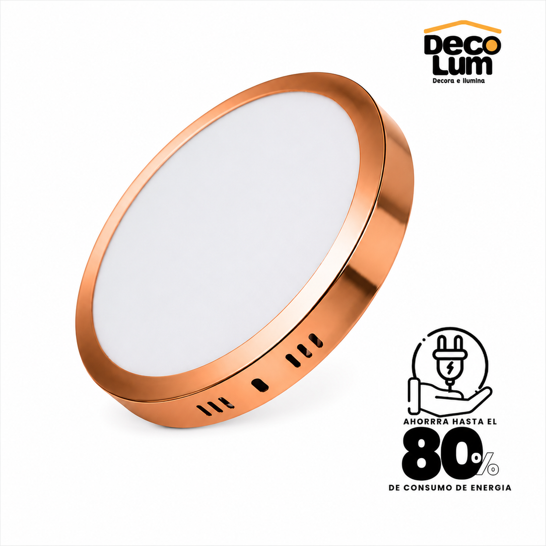 Panel de sobreponer Led circular de 12w Color Cobre