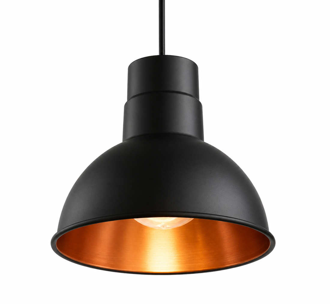 Lámpara campana P14 negro cobre