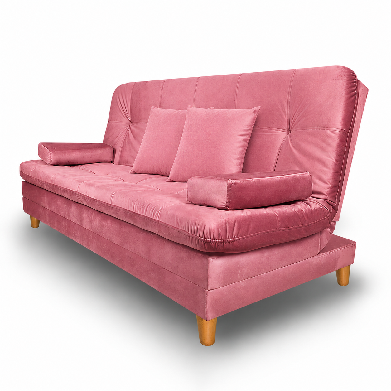 SofáCama Tous 3 Posiciones Tercio pelo Rosa + Cojines