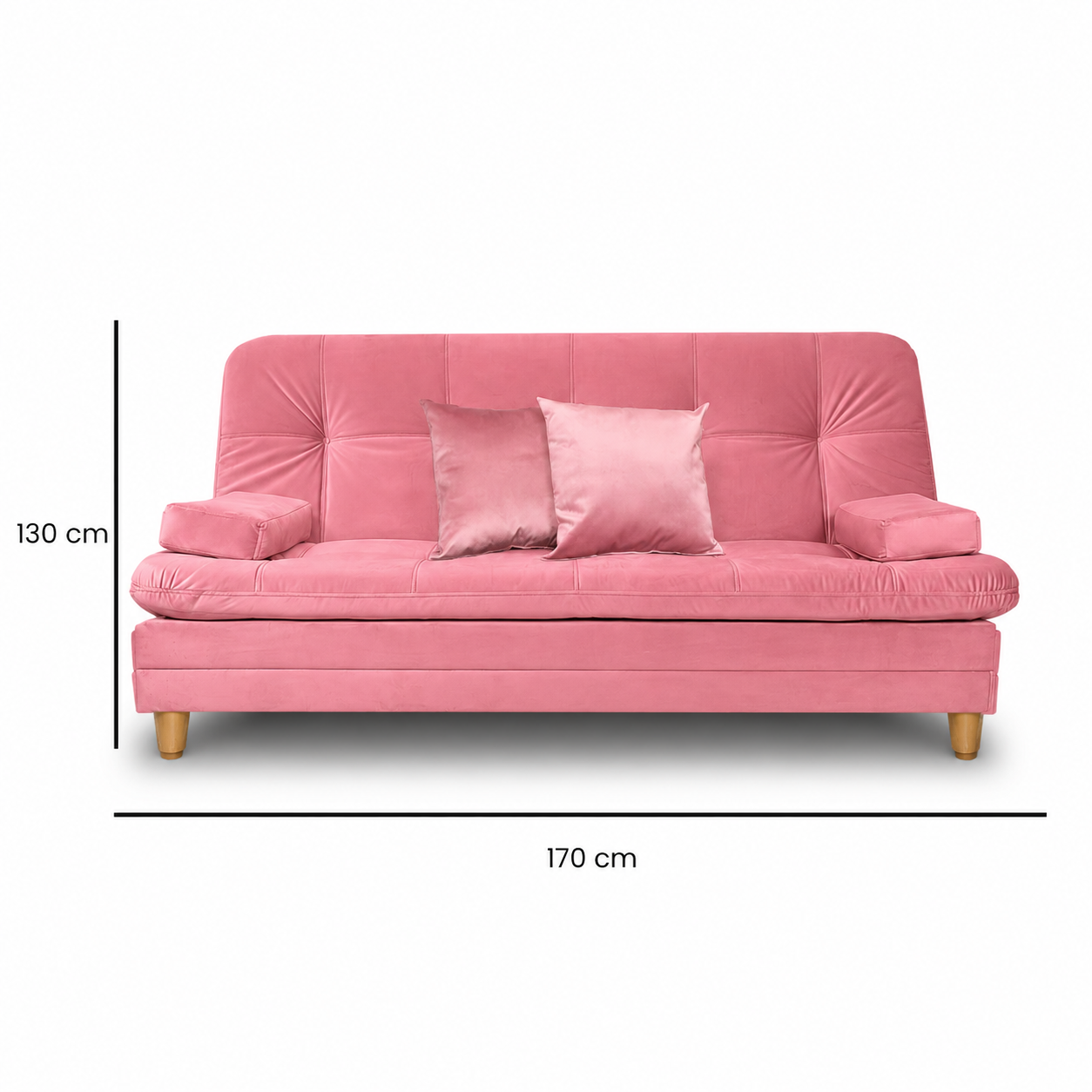 SofáCama Tous 3 Posiciones Tercio pelo Rosa + Cojines