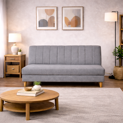 SofáCama Otto 3 Posiciones Lino Gris