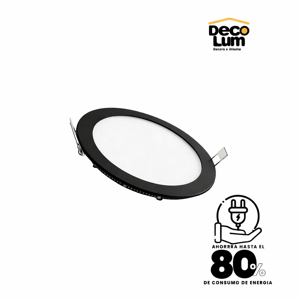 Panel de sobreponer Led circular de 6w En Negro