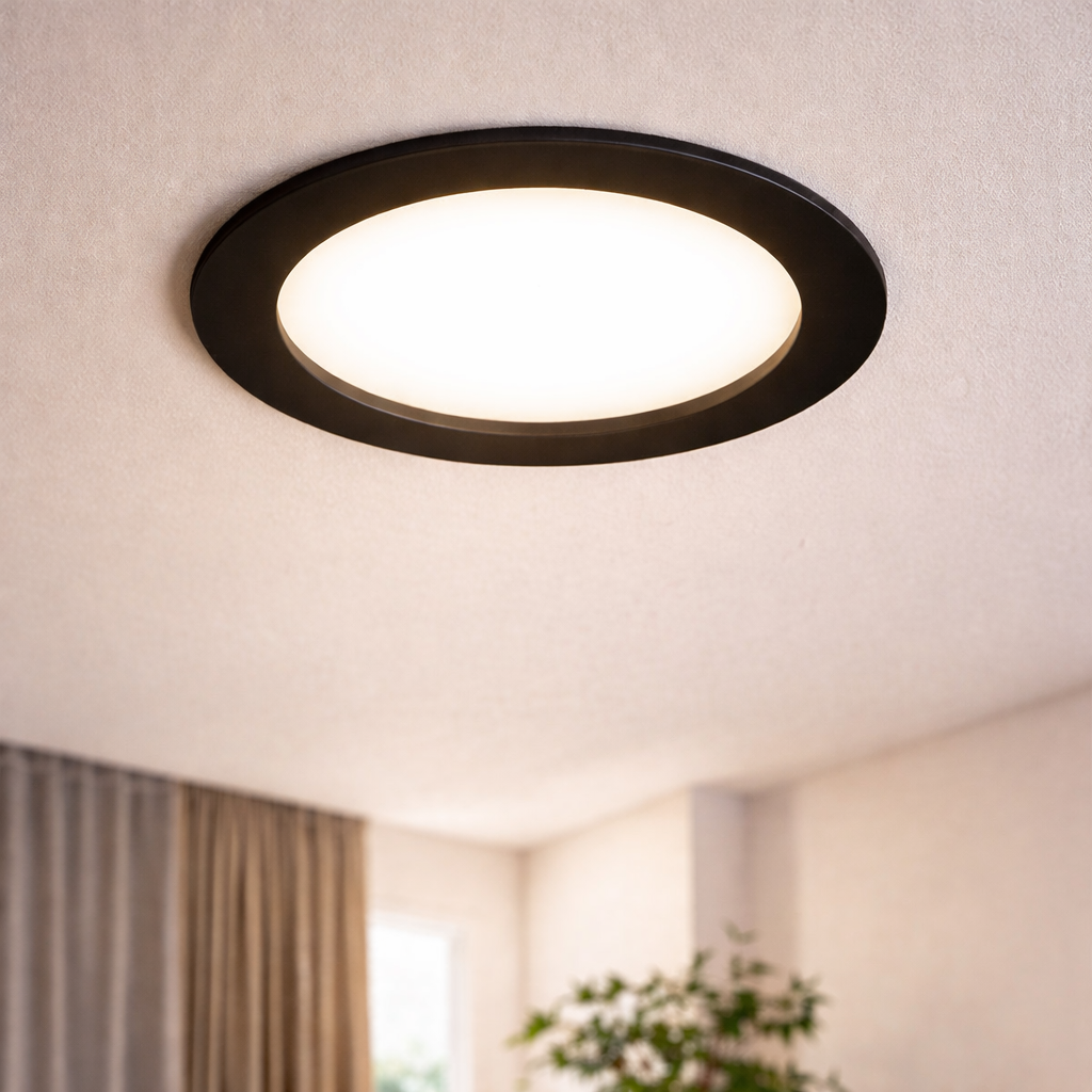 Panel de sobreponer Led circular de 6w En Negro