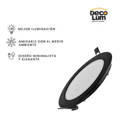 Panel de sobreponer Led circular de 6w En Negro