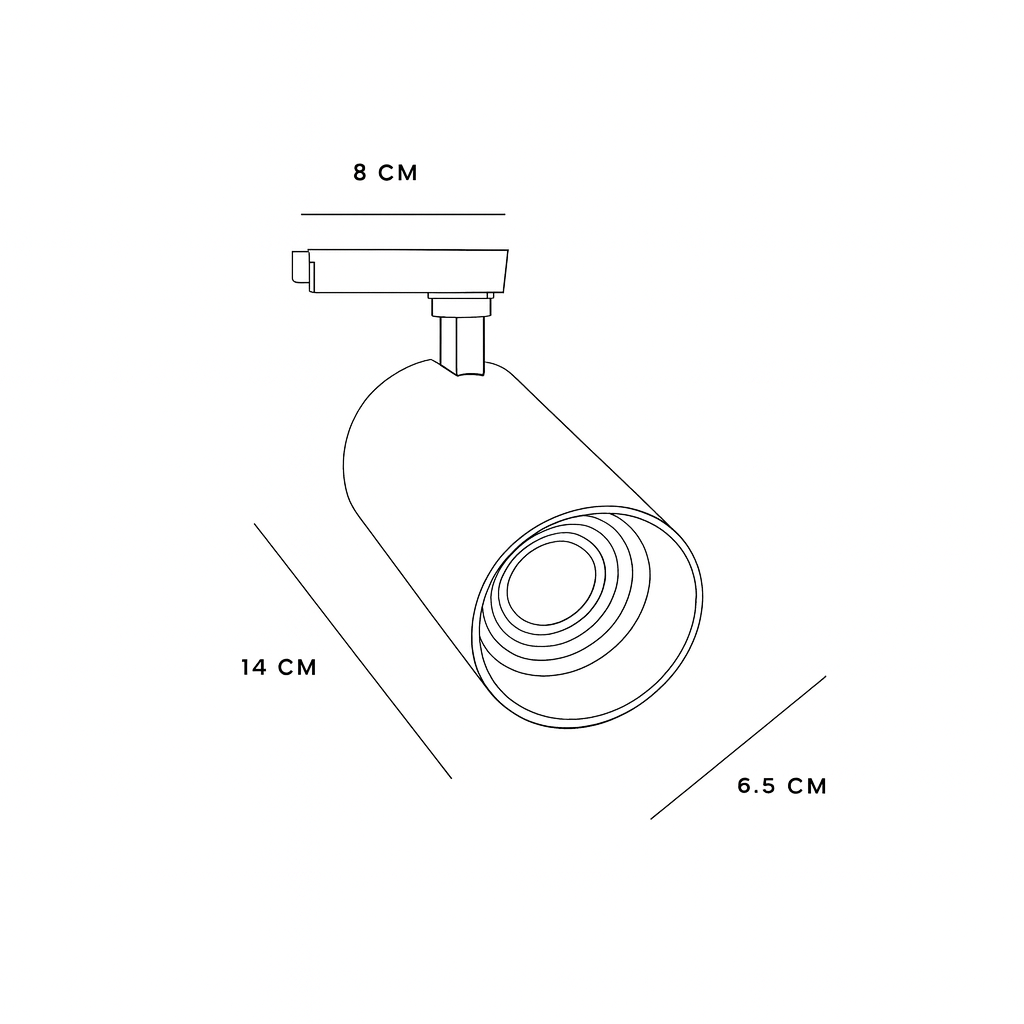 Kit Lámpara Tipo Spot Con Riel En Blanco De 1mt X 3 Unid De 20w.