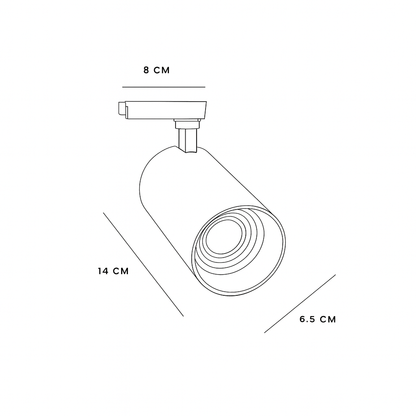 Kit Lámpara Tipo Spot Con Riel En Blanco De 1mt X 3 Unid De 20w.