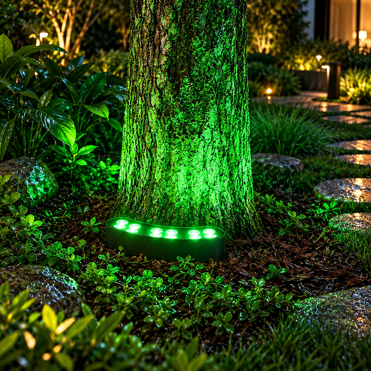 ANILLA LED PARA JARDINES Luz verde