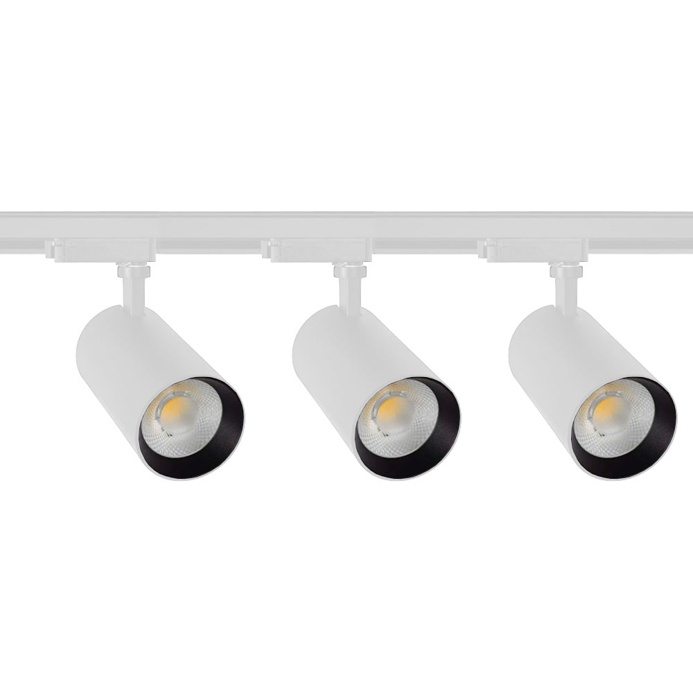 Kit Lámpara Tipo Spot Con Riel En Blanco De 1mt X 3 Unid De 10w.