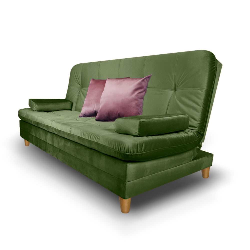 SofáCama Tous 3 Posiciones Tercio pelo Verde + Cojines