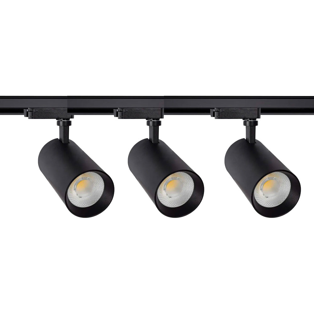 Kit Lámpara Tipo Spot Con Riel En Negro De 1mt X 3 Unid De 10w.