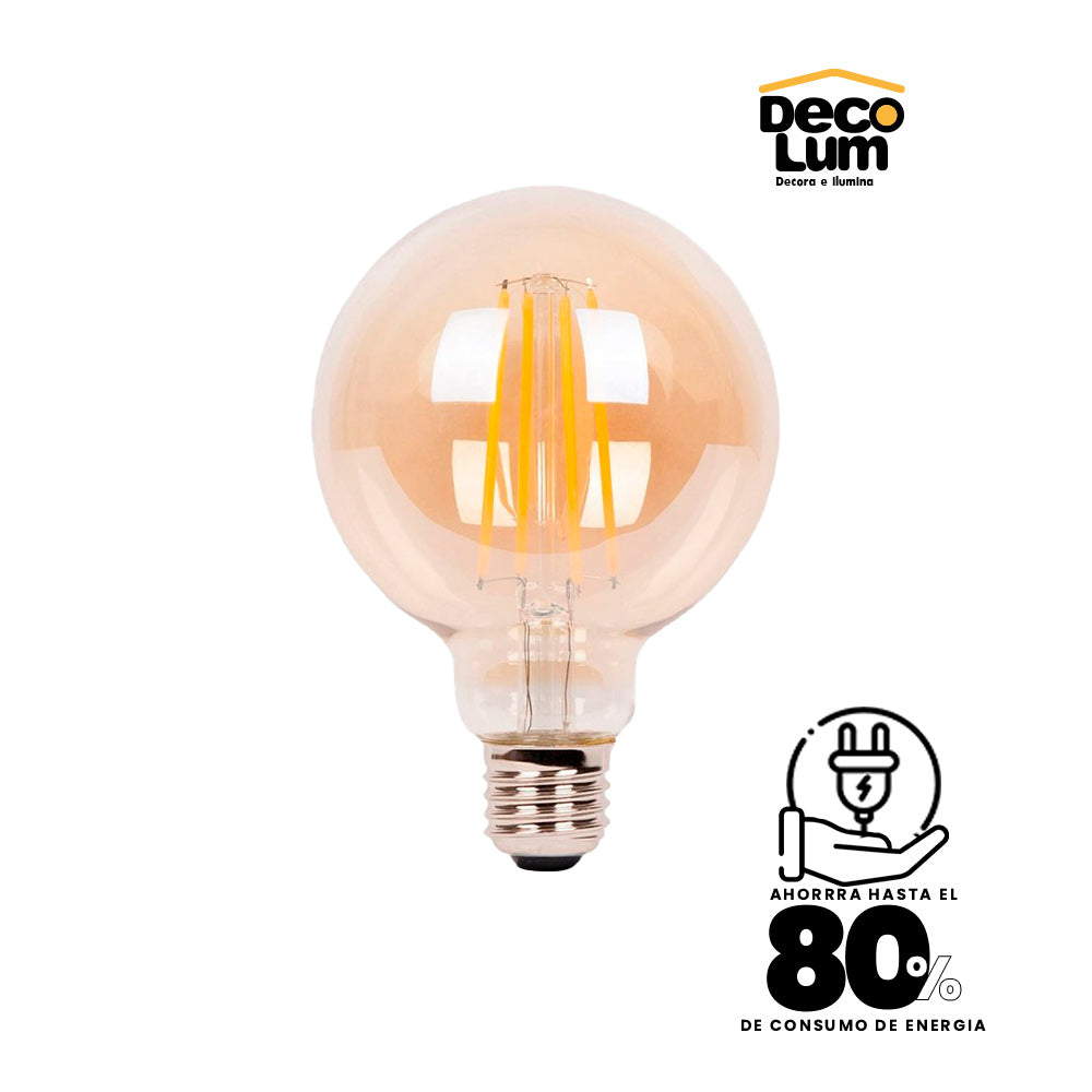 Bombillo Led Globo G95 Vintage Ambar