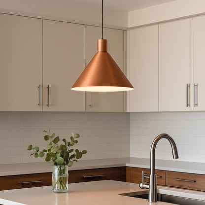 Lámpara  campana Salamanca cobre blanco