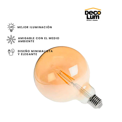 Bombillo Led Globo G95 Vintage Ambar