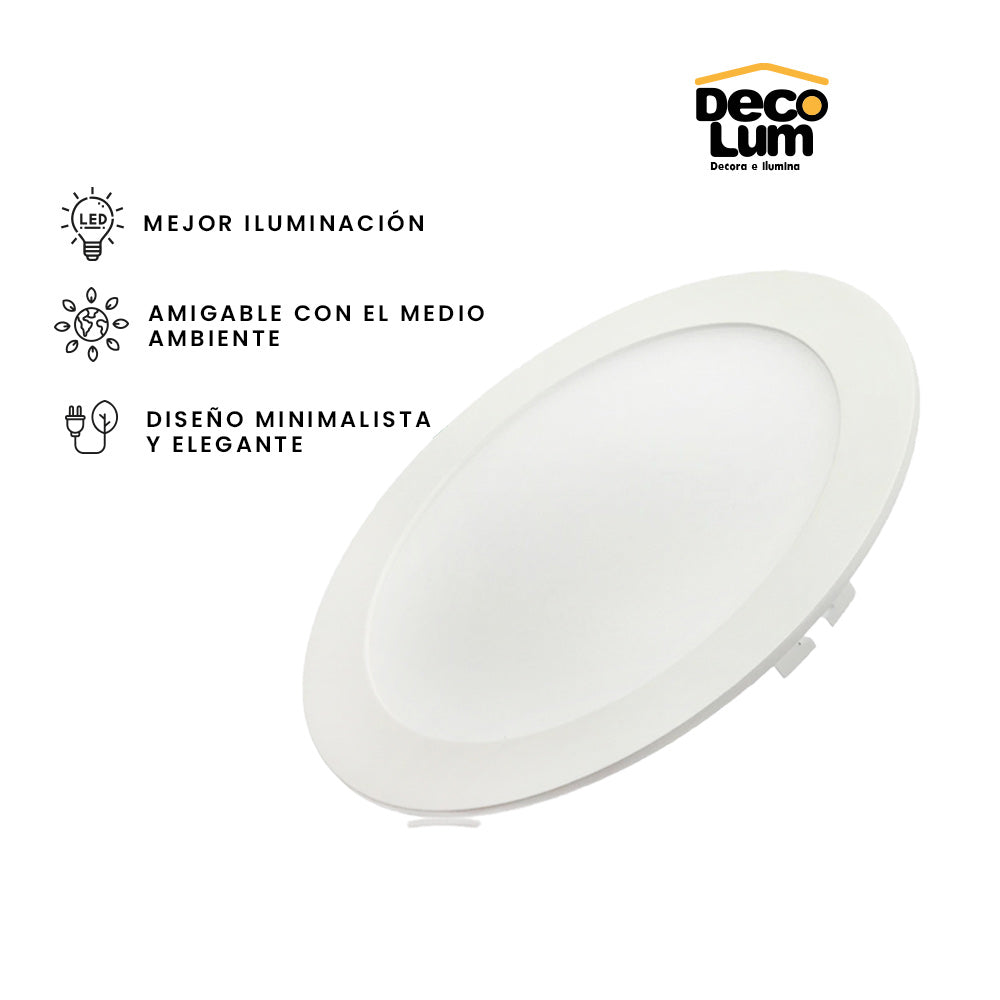 Panel Led de incrustar circular de 24w