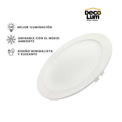 Panel Led de incrustar circular de 24w