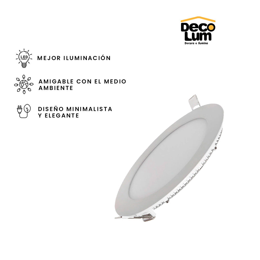 Combo de Panel Led circular de 6w