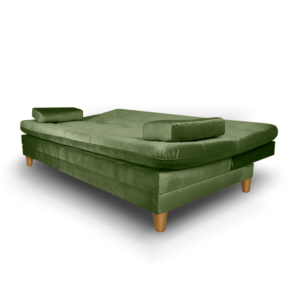 SofáCama Tous 3 Posiciones Tercio pelo Verde + Cojines