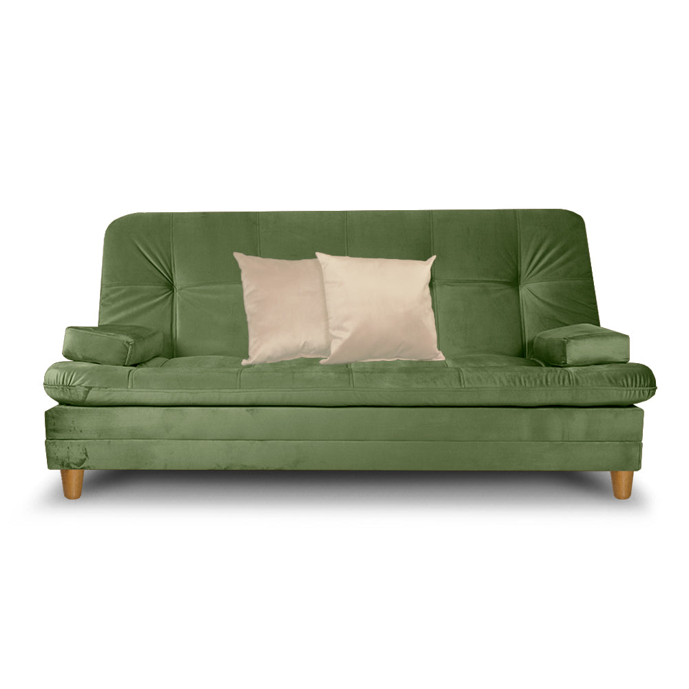SofáCama Tous 3 Posiciones Tercio pelo Verde + Cojines