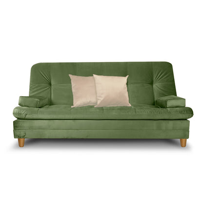 SofáCama Tous 3 Posiciones Tercio pelo Verde + Cojines
