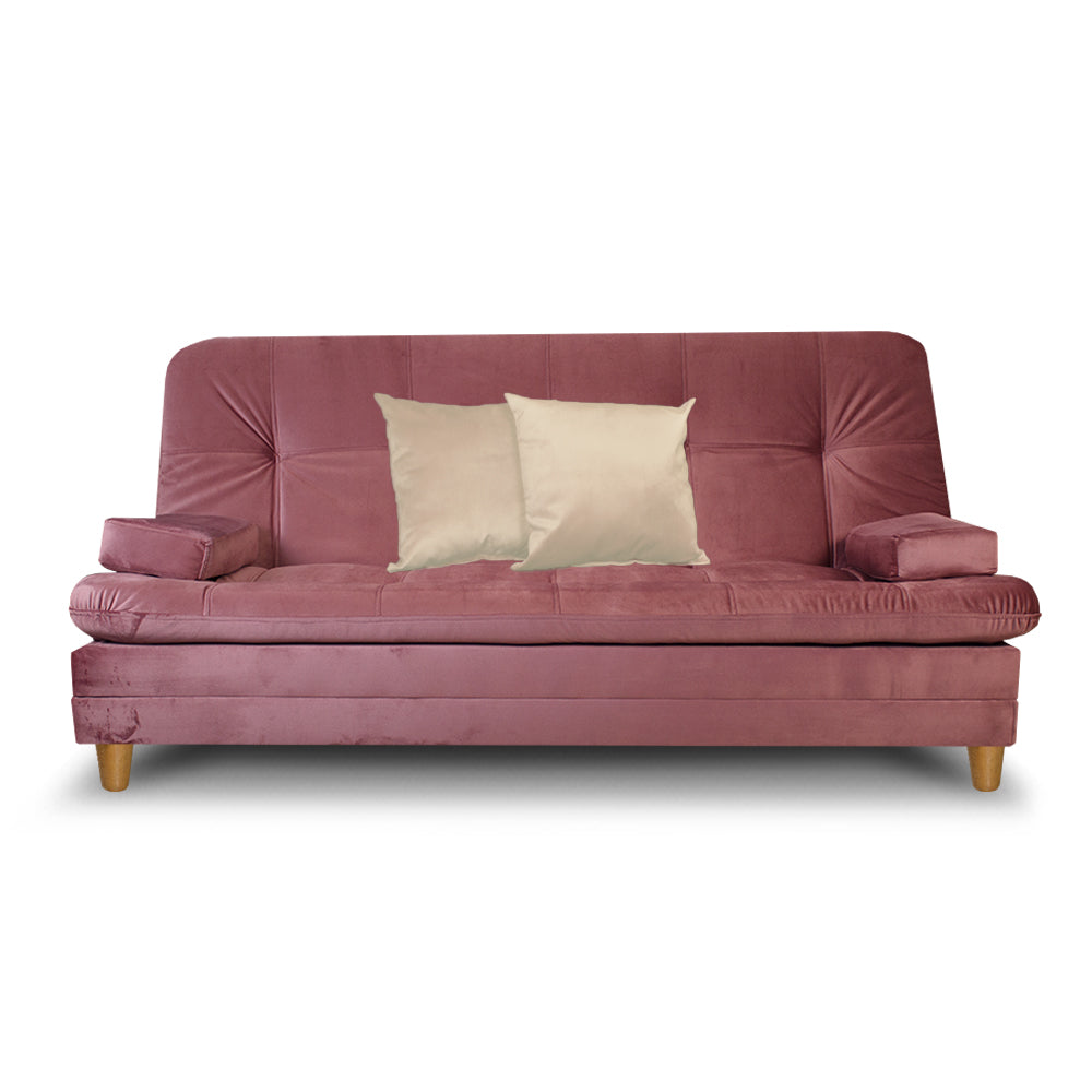 SofáCama Tous 3 Posiciones Tercio pelo Rosa + Cojines