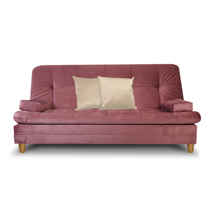 SofáCama Tous 3 Posiciones Tercio pelo Rosa + Cojines