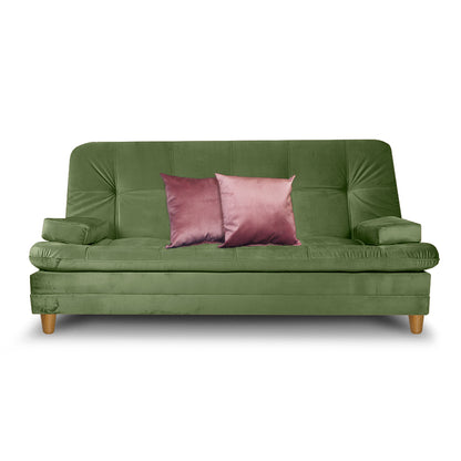 SofáCama Tous 3 Posiciones Tercio pelo Verde + Cojines