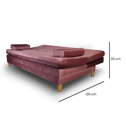 SofáCama Tous 3 Posiciones Tercio pelo Rosa + Cojines
