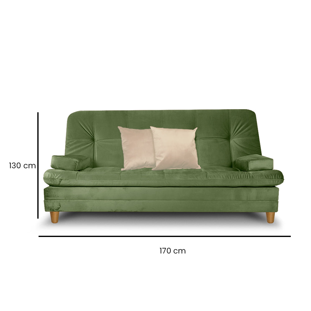 SofáCama Tous 3 Posiciones Tercio pelo Verde + Cojines