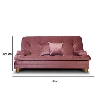 SofáCama Tous 3 Posiciones Tercio pelo Rosa + Cojines