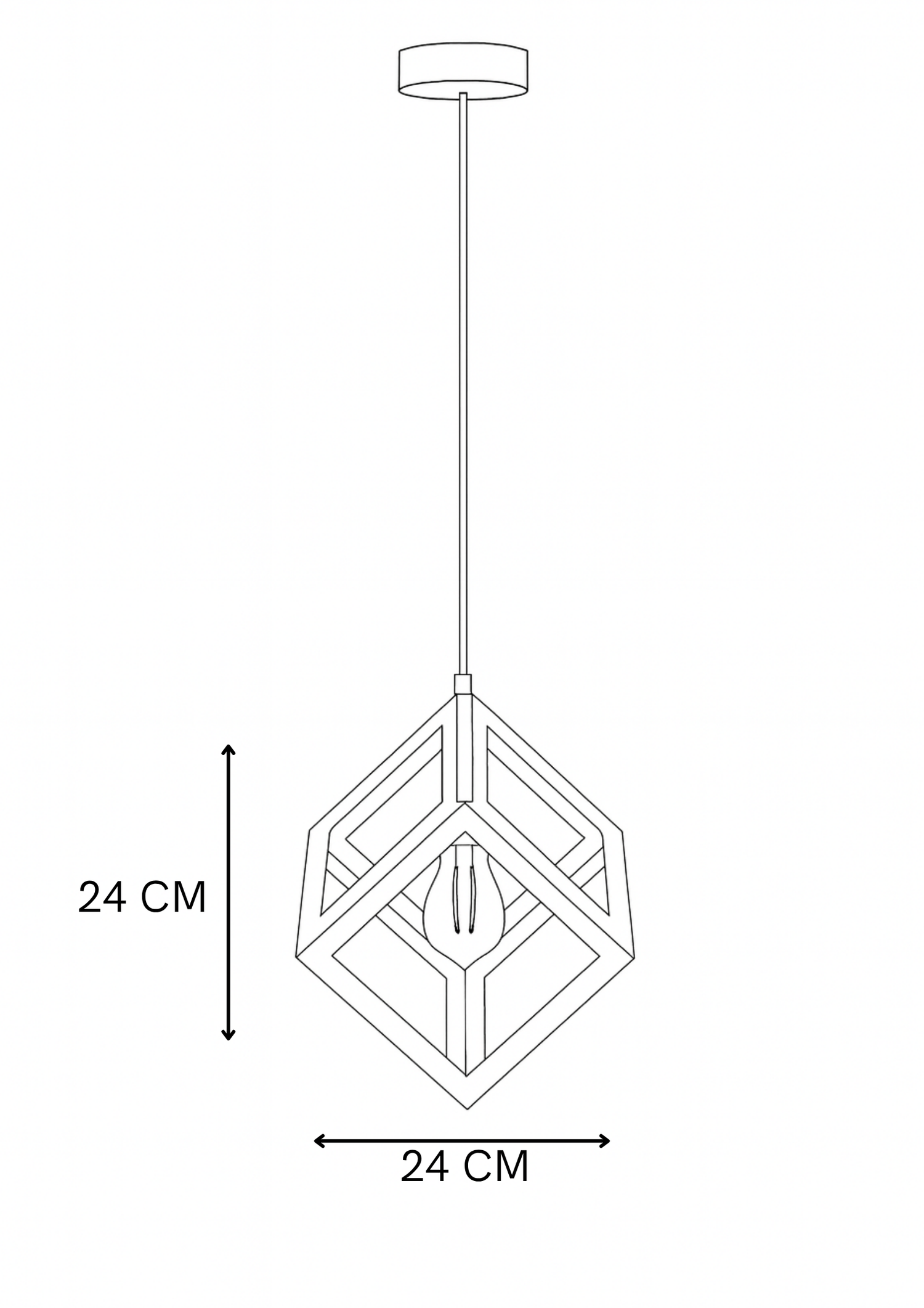 LAMPARA COLGANTE CUBO VINTAGE NEGRO