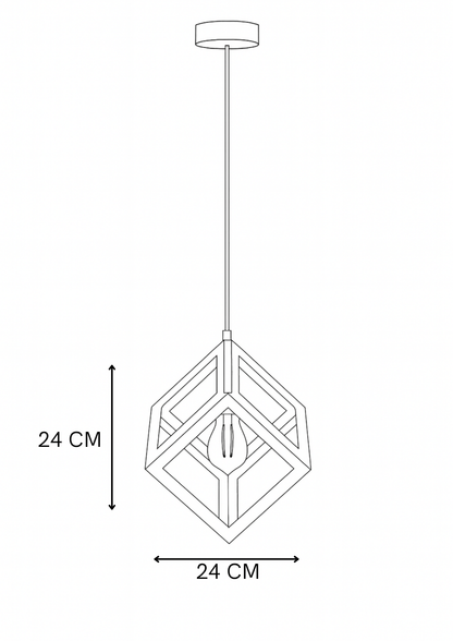 LAMPARA COLGANTE CUBO VINTAGE NEGRO