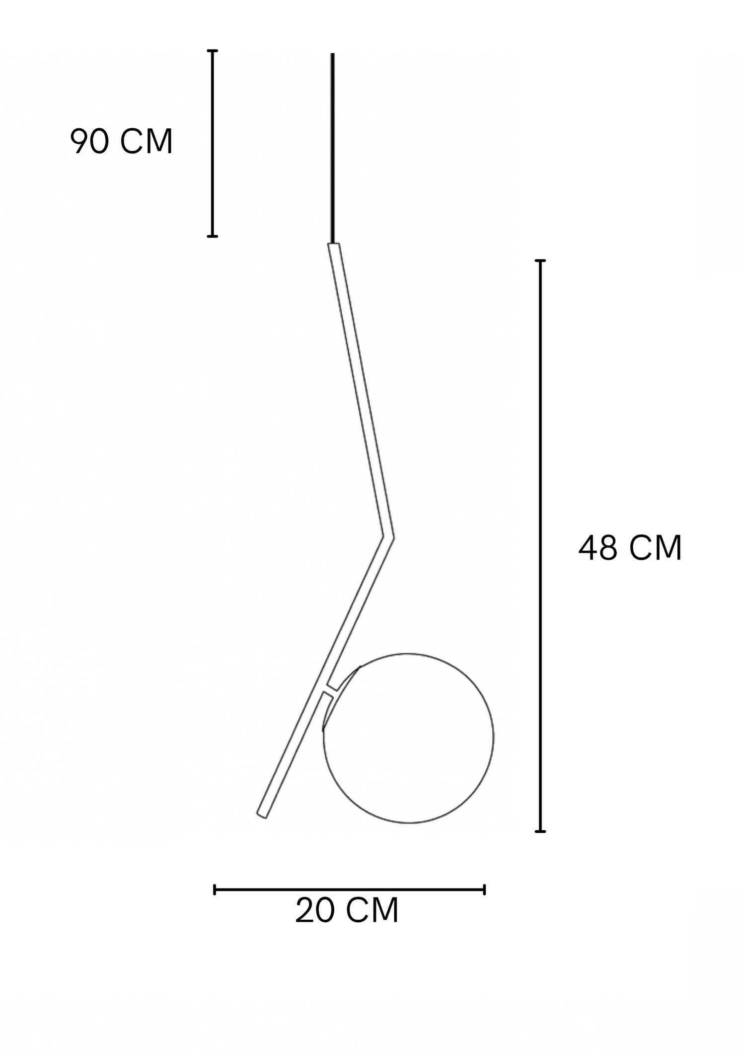 LAMPARA VECTOR BASTON DORADO