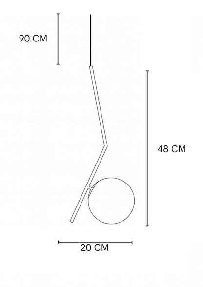 LAMPARA VECTOR BASTON DORADO