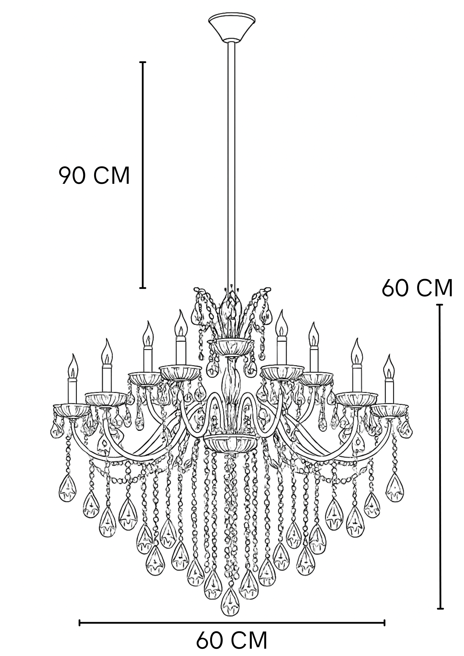Lámpara De Techo Chandelier luxus I