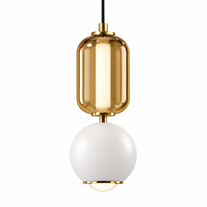 LAMPARA GLASS ORBIT BLANCO AMBAR