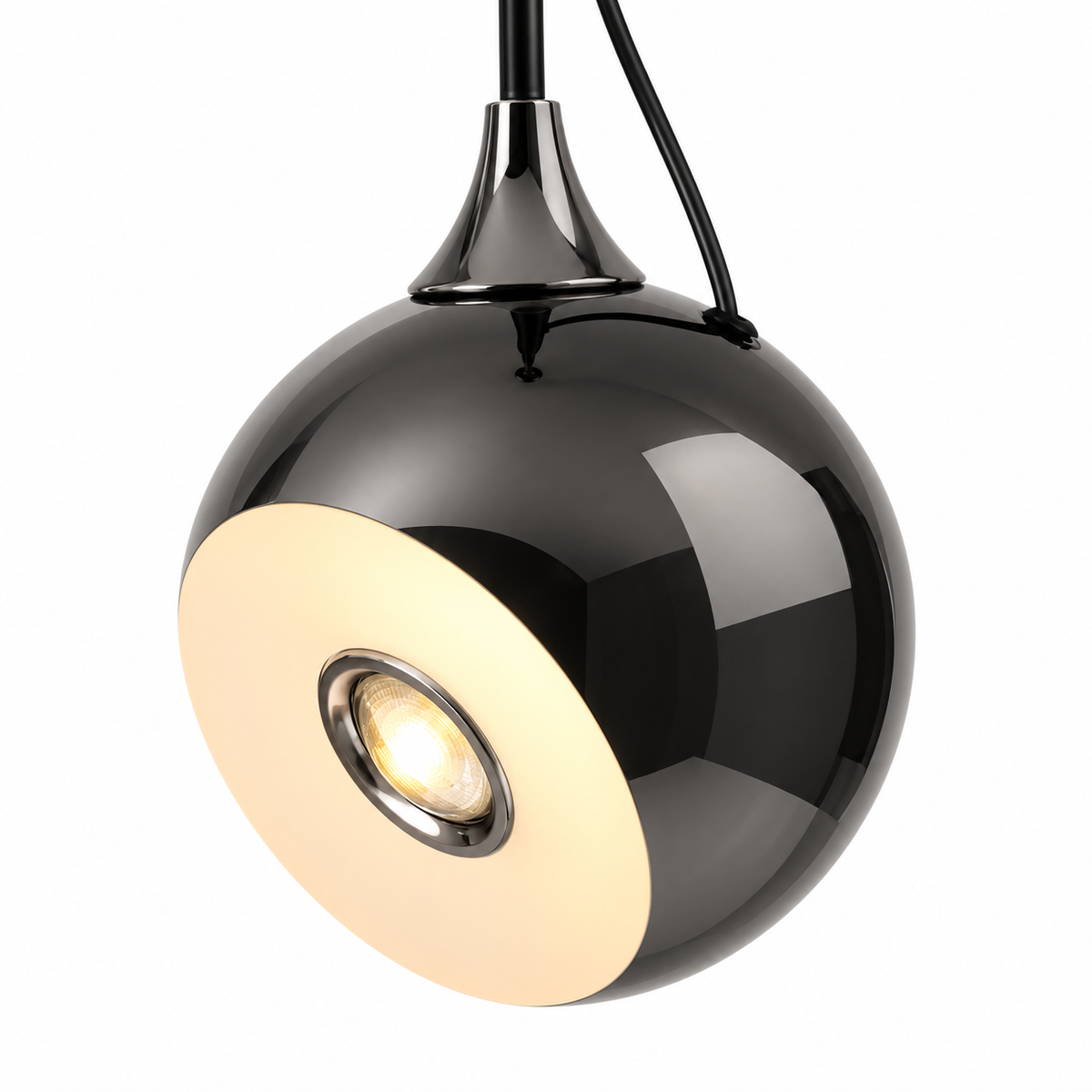 LAMPARA MAGNETIC ESFERA NEGRO CROMO
