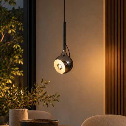 LAMPARA MAGNETIC ESFERA NEGRO CROMO