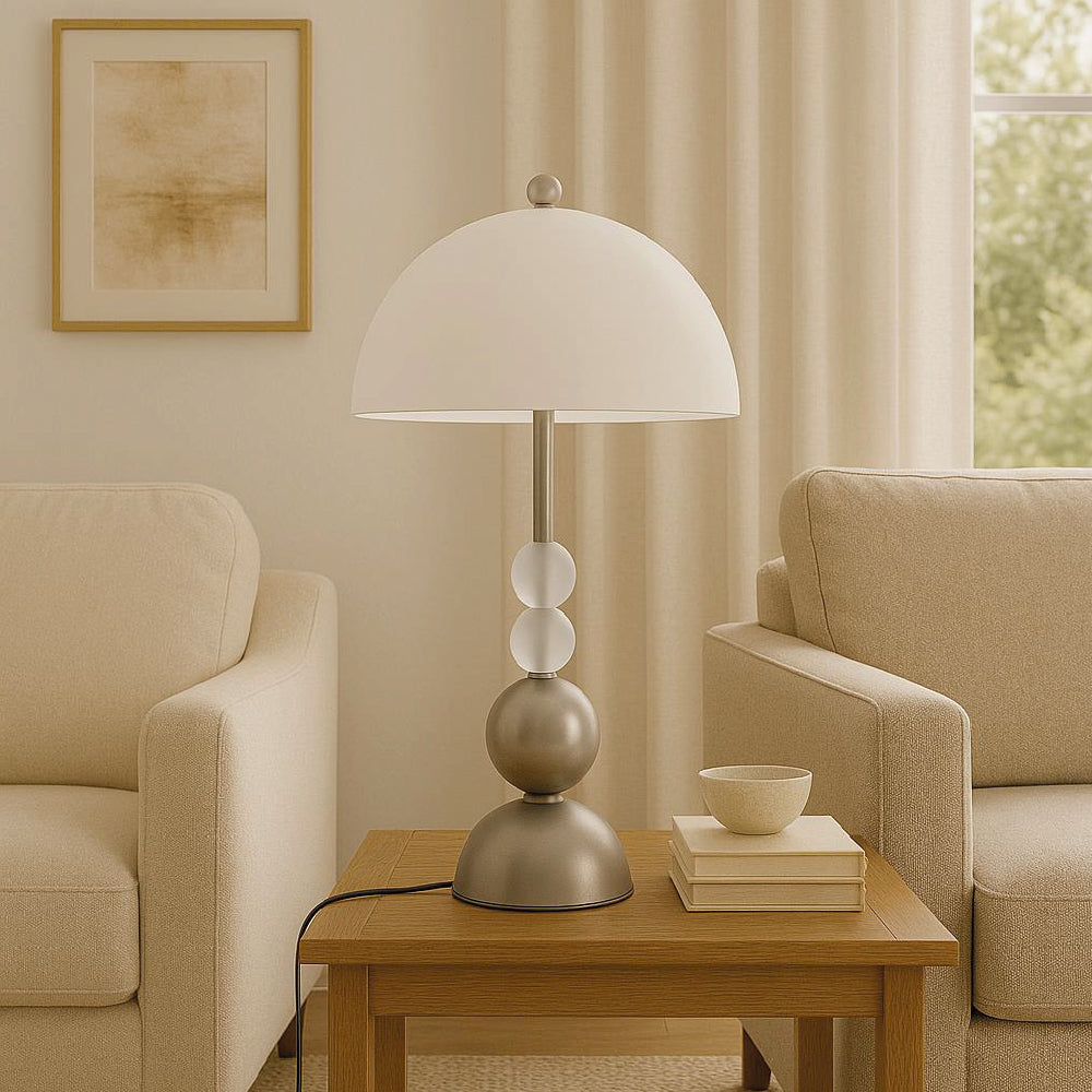 LÁMPARA MESA DEMO BLANCO Y DORADO